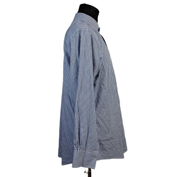 Brooks Brothers Men's Regent Blue White Check Long Sleeve Button Front Shirt 17 - Picture 8 of 9